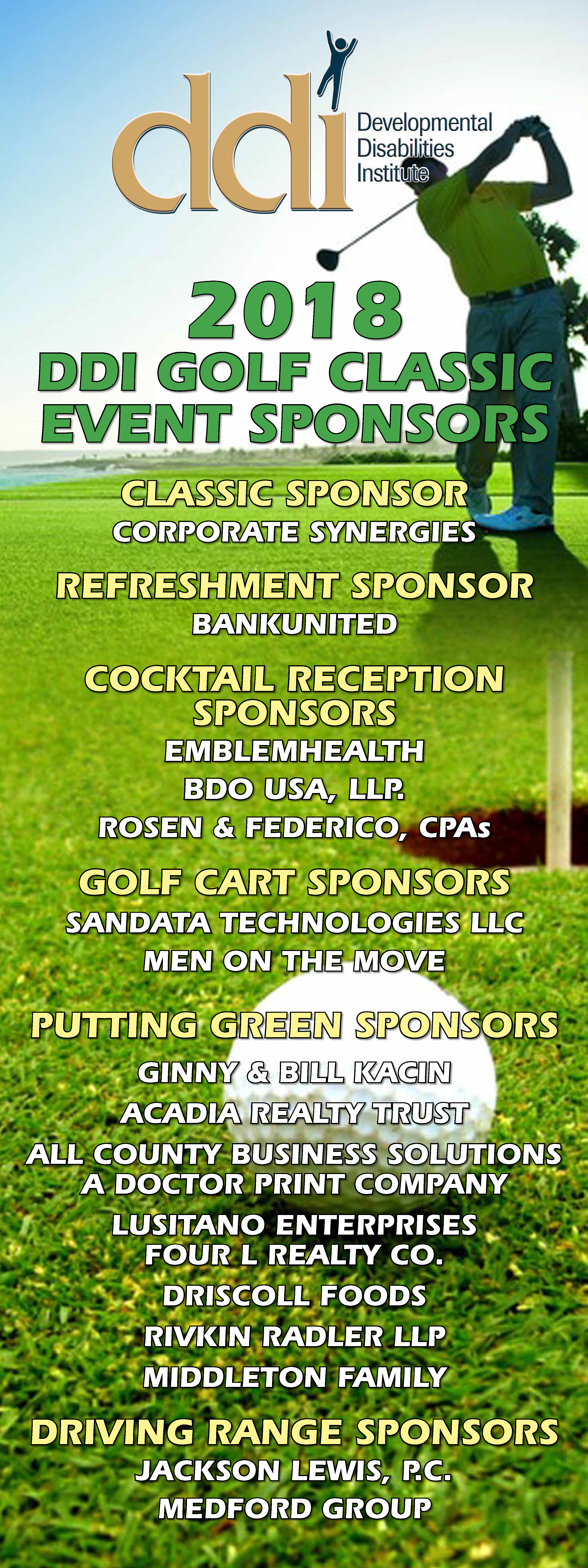 DDI Golf Classic sponsors