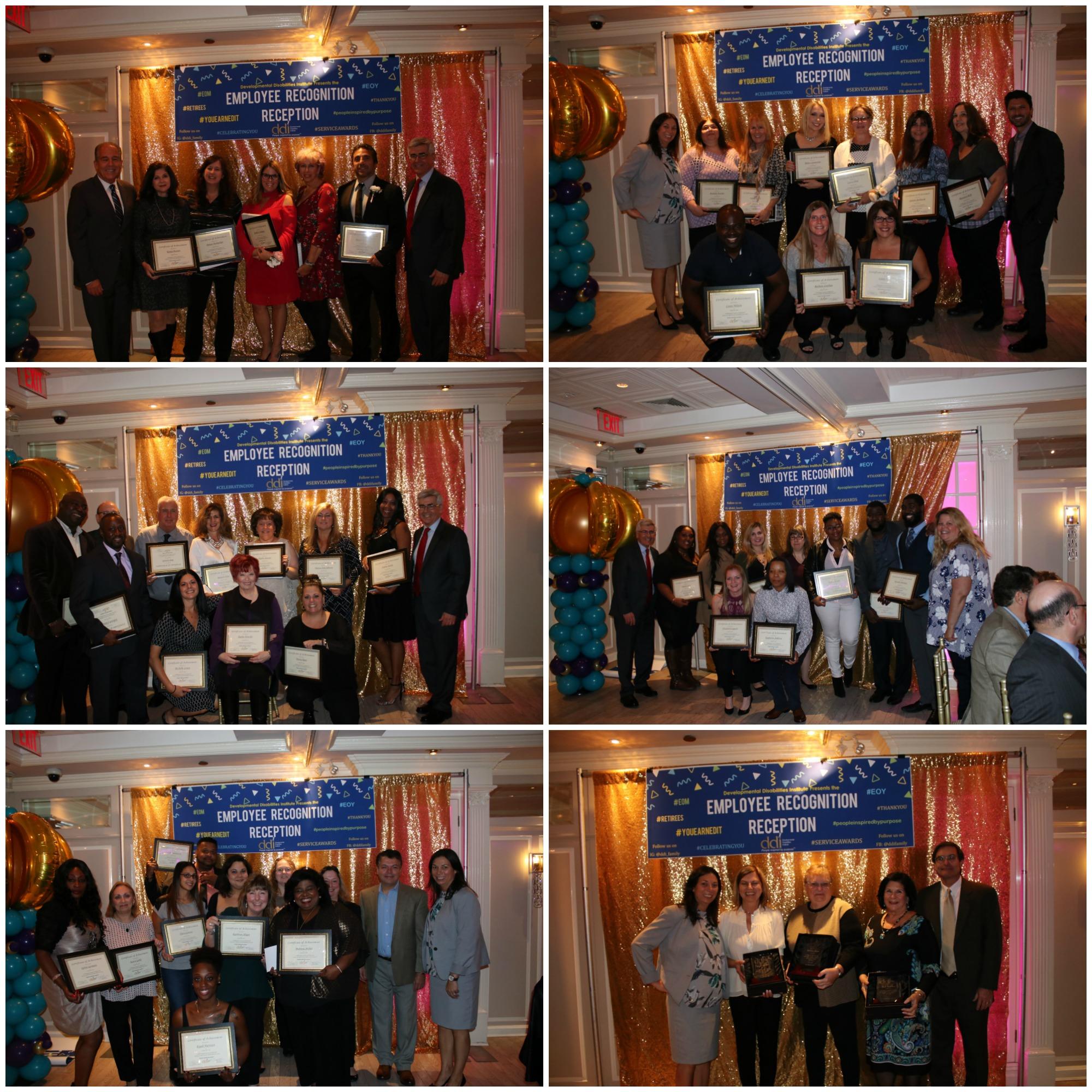 Collage of award recipients at the Employee Service Awards
