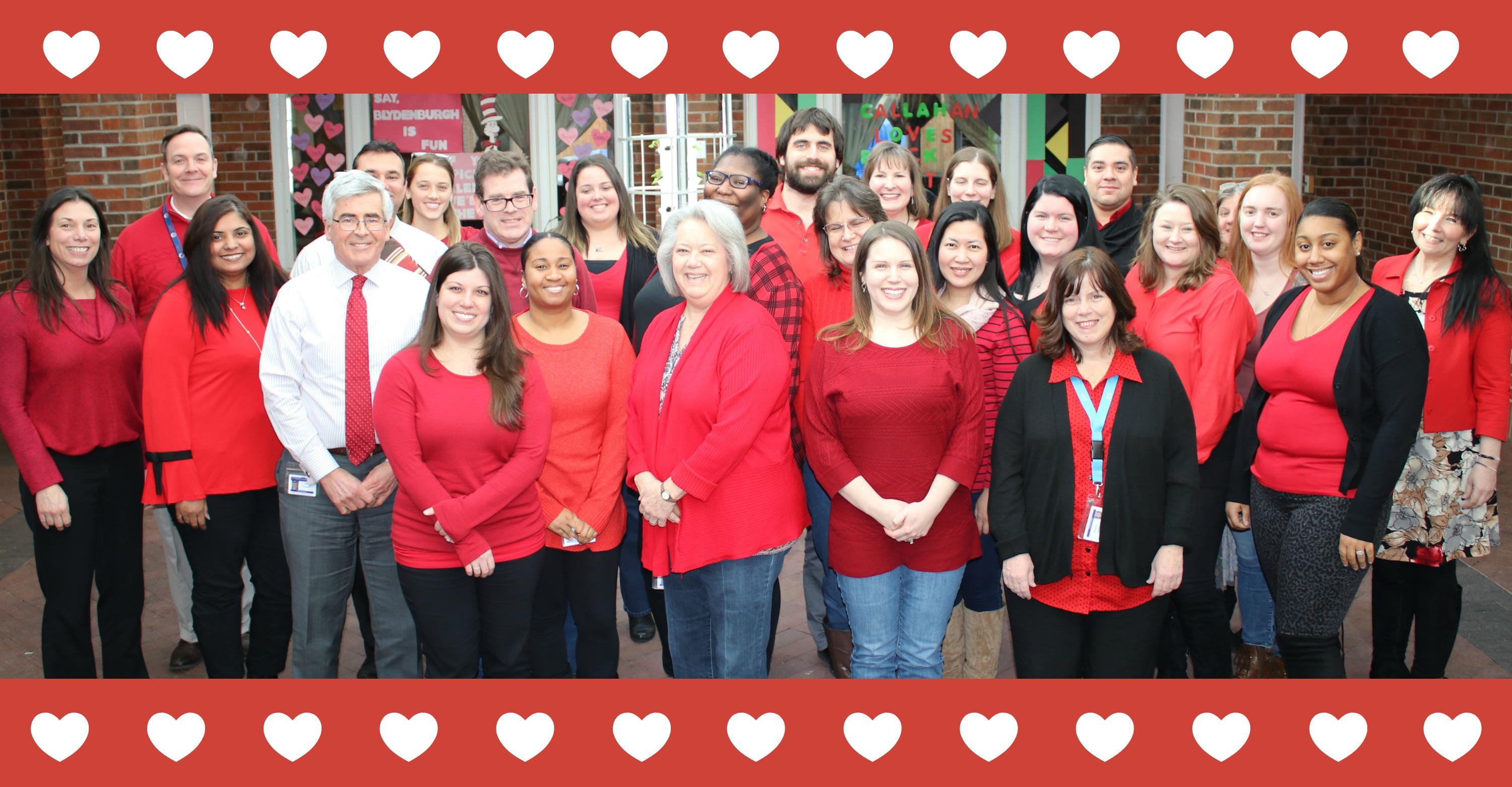 Group of staff for Go Red Day