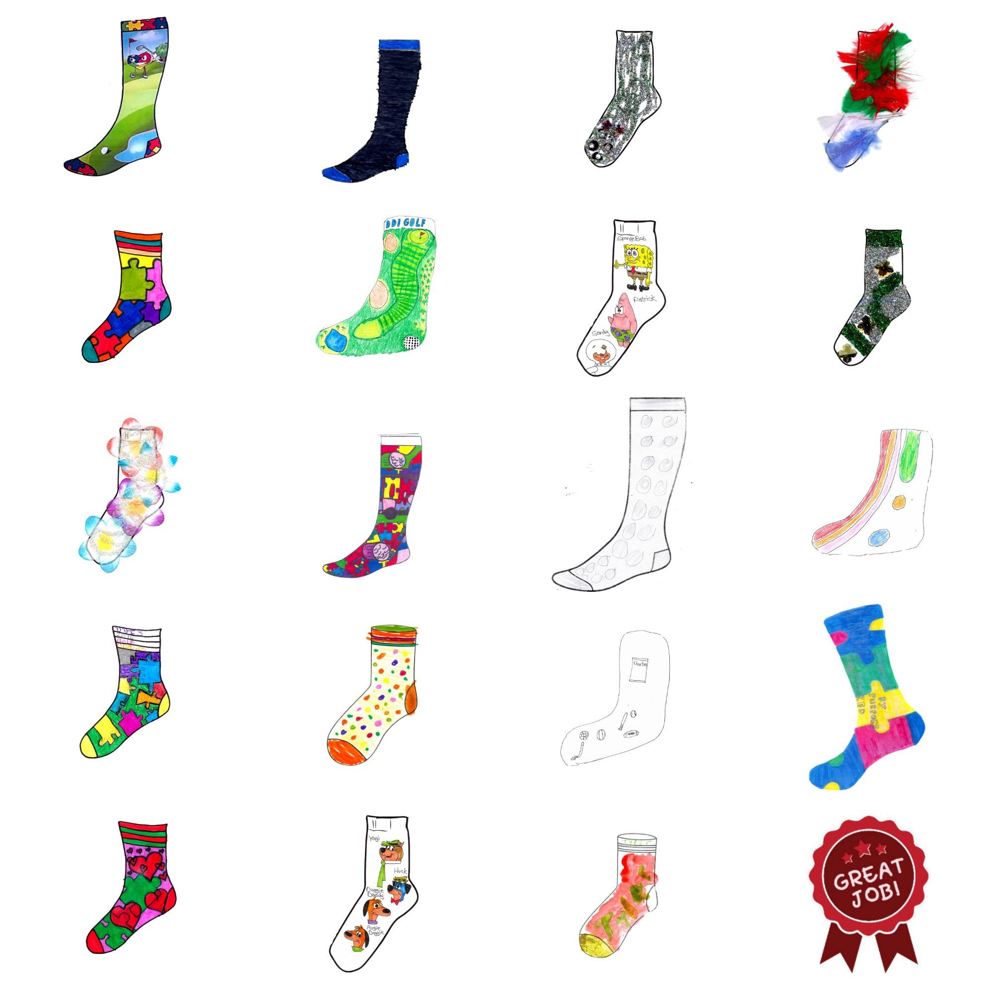Sock design contest entries