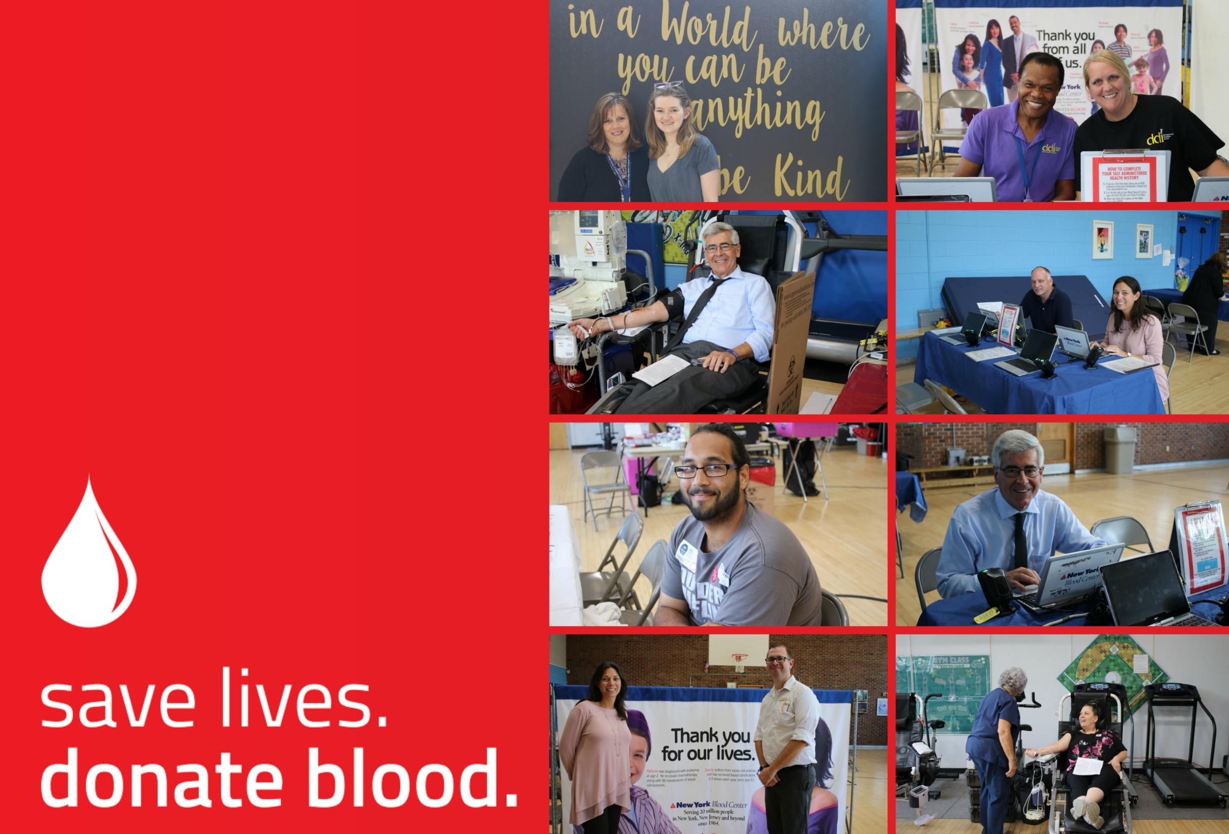 blood drive photo collage