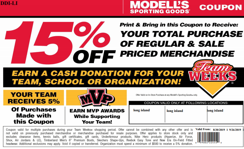 Modell's coupon
