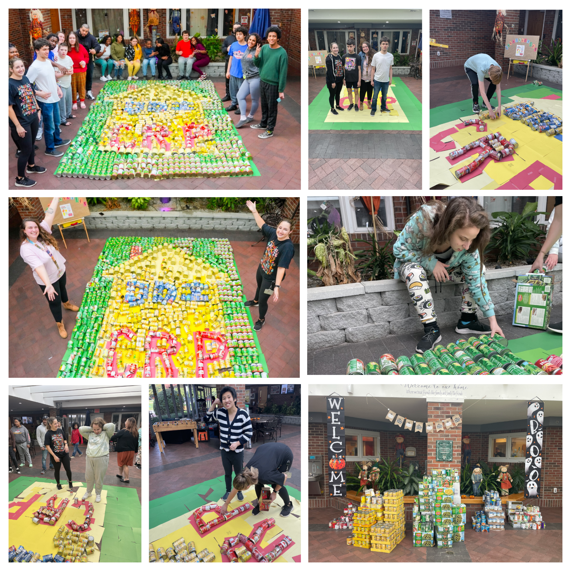Picture collage of Canstruction project